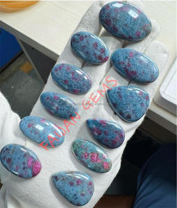 Cabujón de piedras preciosas sueltas de cianita azul Natural, cabujón de cristal pulido de todos los tamaños para la fabricación de colgantes de joyería - Product Image 1