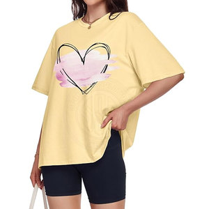 เสื้อยืดโอเวอร์ไซส์ผู้หญิง ขายส่ง ดีไซน์ใหม่ ผ้าฝ้าย ทรงหลวม แขนสั้น เสื้อลำลองสำหรับผู้หญิง แฟชั่นสตรีทประจำวัน - Product Image 5