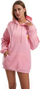Sudadera con Capucha Moderna con Estampado Gráfico Rosa, Sudadera de Manga Larga, Sudadera Informal para la Playa - Product Image 4