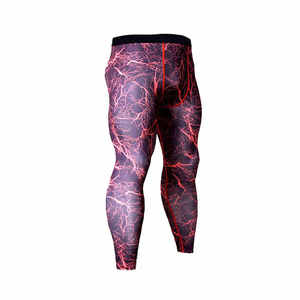 <b>Cheap</b> Custom Solid High Waist 2-Piece <b>Gym</b> Compression <b>Set</b> for Men's Breathable Quick Dry Sport T-shirt and Legging - Product Image 5