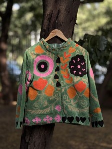 เสื้อแจ็คเก็ตกำมะหยี่ปักมือลายดอกไม้  สำหรับผู้หญิง  บุด้วยผ้าฝ้าย  ผ้าทอ  เหมาะสำหรับใส่ในฤดูหนาว - Product Image 3