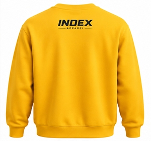 เสื้อสเวตเชิ้ตคอกลมสีเหลือง Index Apparel ทรงปกติสำหรับผู้ชาย พิมพ์ลายแบบ Sublimation สวมใส่สบายๆ ในฤดูใบไม้ร่วง - Product Image 2
