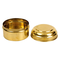Boîte de rangement portable en laiton doré poli pour laddu, boîte à bonbons, boîte à mithai, organisateur de rangement de cuisine pour table
