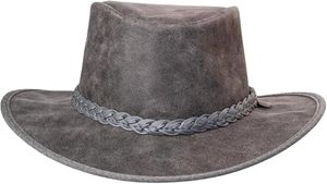 Unisex Wool Cowboy <b>Hat</b> With Braided <b>Band</b> Gray Casual Outdoor Spring Autumn Adult 58-60CM - Product Image 4