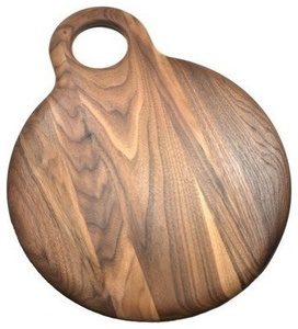Planche à découper ronde en teck massif de qualité supérieure avec poignée en boucle - Product Image 1