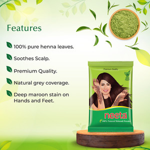 Neeta <b>Henna</b> <b>Powder</b> for hair color, 100% Natural <b>Henna</b> hair dye, Rajasthan <b>henna</b> Mehandi, Ammonia-Free <b>Henna</b> Hair, 150gm - Product Image 4