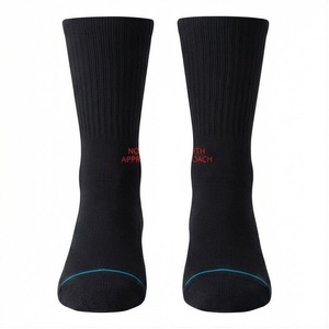 NORTH APPROACH Crew <b>Socks</b> <b>Black</b> Breathable Running <b>Socks</b> for Adults Summer Season - Product Image 1