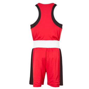 Ensemble de boxe rouge et blanc en polyester, débardeur et short, vêtements d'entraînement toutes saisons, coupe confortable - Product Image 3