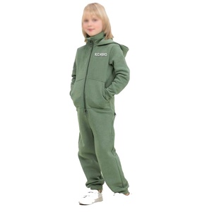 2025 Long Sleeve Kids Jumpsuit Wholesale Fleece Kids Zipper <b>Hoodies</b> Autumn Winter Custom Kids Sweatsuit Sets - Product Image 1
