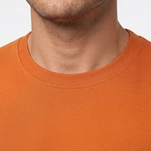 <b>Men's</b> Regular Fit Solid <b>Red</b> Cotton <b>T</b>-<b>Shirt</b> Short Sleeve for <b>Men</b> High Quality 220g Knitted Embroidered - Product Image 5