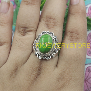 Natural Green Copper Turquoise <b>Ring</b> 925 Sterling Silver Handmade <b>Statement</b> <b>Ring</b> Vintage Boho Gift for Women Men Christmas gift - Product Image 2