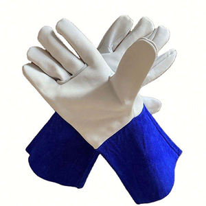 Guantes de soldadura de cuero genuino de vaca al por mayor, doble palma, aislados, para soldadura eléctrica, corte y trabajo, antideslizantes - Product Image 2