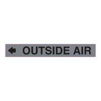 Étiquette autocollante en PVC Brady pour identification des conduits d'air extérieurs, pour systèmes CVC