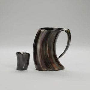 Jarra de Cuerno Rústica Hecha a Mano, Taza de Cerveza de Cuerno de Buey Natural, Accesorios de Bar - Product Image 4