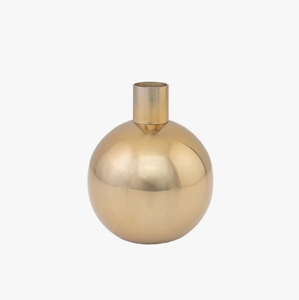 Jarrón Esférico de Metal Dorado - Recipiente Redondo para Decoración Moderna de Mesa, Estante y Exhibición de Lujo en el Hogar - Product Image 1