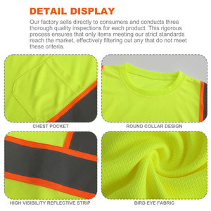 เสื้อยืดเซฟตี้ผู้ชาย Econex Sports สีน้ำเงินสะท้อนแสง ป้องกันรอยยับ ระบายอากาศ แห้งเร็ว มองเห็นได้ชัดเจน ผลิตจากผ้าฝ้าย - Product Image 6