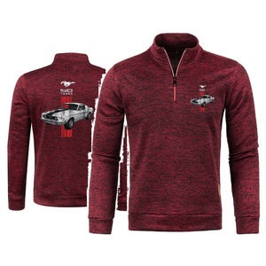 Felpa da uomo con cappuccio Ford Mustang top giovani Mustang 50 anni classico Logo auto maglione maglione mezza cerniera in pile Pullover S-5XL