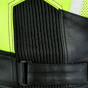 <b>Men's</b> Slim Fit Lightweight Faux Leather Motorbike <b>Jacket</b> with Stand Collar Zipper Closure Full Sleeves Neon Green <b>Letter</b> Print - Product Image 6