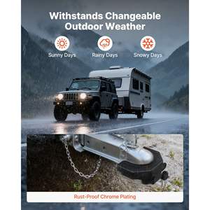 Kit de verrouillage de remorque antivol robuste avec 3 clés, cadenas résistant à l'effraction et aux chocs, compatible avec les coupleurs de 2-5/16 pour VR - Product Image 4