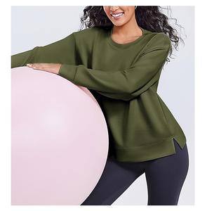 Sudadera de Algodón para Mujer, de Lujo, Manga Larga, Cuello Redondo, Hombros Caídos, Color Sólido, Cómoda, Talla Grande, del Mejor Precio, de Bangladesh - Product Image 6