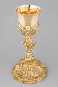 Traditional Metal Chalice And Ciborium <b>Set</b> For Sacred Worship Ceremonies With Decorative Religious Engraving And Fine Finish - Product Image 3