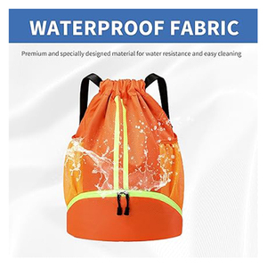 SHAGHAF SPORTS WEAR Custom Blue Microfiber <b>Drawstring</b> Backpack Men Women | <b>Waterproof</b> Sports Gym <b>Bag</b> 50-70L | Lightweight Travel - Product Image 5