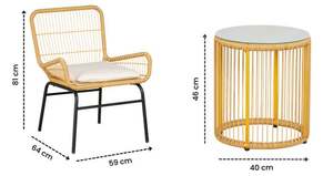 PE Rattan Outdoor Dining <b>Table</b> <b>and</b> <b>Chair</b> Furniture <b>Garden</b> Set Patio All Weather High Quality - Product Image 3