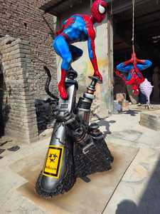 Figura de Fibra de Vidrio de Spider-Man, Estatua de Acción Esculpida, Diseño Moderno de Dibujos Animados, Artículo Coleccionable Artístico, Paquete Individual - Product Image 6