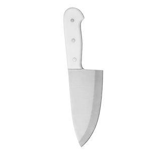Couteaux utilitaires haut de gamme en acier inoxydable avec lame large incurvée et tranchante et manche à triple rivet blanc pour la viande en cuisine - Product Image 3