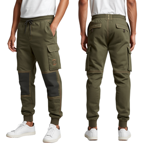 Functional Men's Utility Jogger <b>Pants</b> with Contemporary Pocket Design and Outdoor Lifestyle Fashion Appeal - Product Image 3