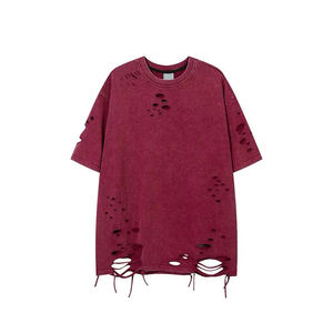 Outdoor Use Solid Color Men Distressed <b>Ringer</b> <b>T</b>-<b>Shirt</b> 100% Cotton Breathable Quick Dry Anti-UV Anti-Wrinkle Eco-Friendly High - Product Image 6