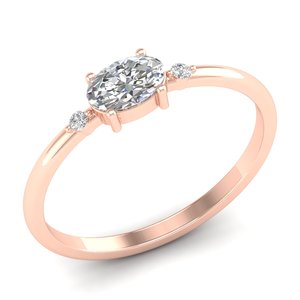 Anillo de compromiso REYES de lujo en oro sólido de 14K con corte ovalado y moissanita de 0.78 quilates para mujer, joyería de alta calidad con certificado GRA. - Product Image 2