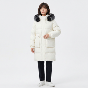 <b>Men's</b> Long <b>Hooded</b> Puffer Jacket With <b>Fur</b> Trim Windproof Thick Winter <b>Coat</b> Casual Loose Fit Zipper Solid Color Polyester Wadding - Product Image 2