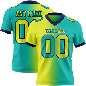 เสื้อฟุตบอลอเมริกันเยาวชน ผ้าโพลีเอสเตอร์ตาข่าย พิมพ์ลายทั่วตัว ปรับแต่งชื่อและหมายเลขผู้เล่นได้ ผลิตโดยโรงงาน OEM แห้งเร็ว - Product Image 5