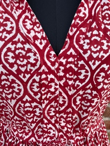 Hot Selling Hand Block Printed Indian Cotton Dress 100% Floral Embroidered <b>Tunics</b> Casual Style Long Maxi Gown At Factory Price - Product Image 6