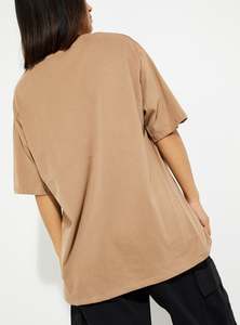 T-shirt d'été décontracté pour femme à col en V, coupe ample, manches courtes, uni et basique - Product Image 3