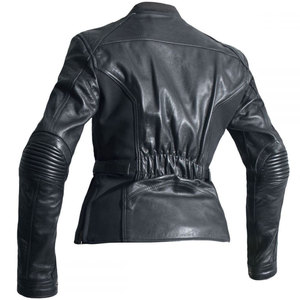 Chaqueta de Motociclista Personalizada para Mujer, de Cuero Genuino, Invernal, Ecológica, con Cuello Alto, Cierre de Cremallera, Transpirable, de Manga Larga - Product Image 4