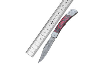 Navaja de bolsillo de Damasco con pivote de rodamiento de bolas suave, navaja plegable de acero de Damasco con apertura manual, navaja plegable de Damasco - Product Image 6