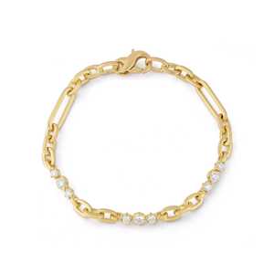 Pulsera de cadena de eslabones tipo clip con diamantes de laboratorio personalizados, oro macizo de 10K, 14K, 18K, minimalista, 6.5 pulgadas, para uso diario, fabricación de joyería - Product Image 5