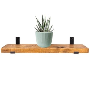 Mango Wood <b>Floating</b> <b>Shelf</b> Wholesale | Distressed Barn Brown Reclaimed Style - Product Image 6