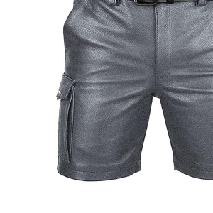Premium Quality Professional Product Street Wear <b>Leather</b> <b>Shorts</b> Custom Logo OEM ODM Latest Fashion Design Men <b>Leather</b> <b>Shorts</b> - Product Image 3