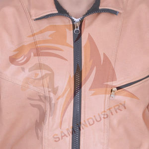 Veste en cuir légère décontractée de haute qualité avec logo personnalisé, fermeture éclair, col rabattable, veste en cuir d'hiver chaude - Product Image 4