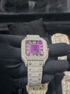 Reloj de Diamantes Moissanite Estilo Hip Hop para Hombre, Reloj de Pulsera de Lujo con Incrustaciones de Diamantes, Disponible al Mejor Precio - Product Image 4