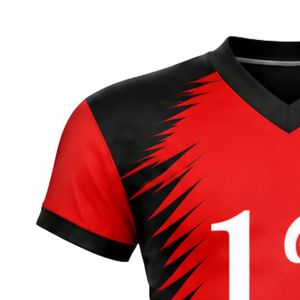 Red Black Short Sleeve American Football Jersey Lightweight Breathable <b>Athletic</b> Team Shirt for Game Day Practice and Match - Product Image 5
