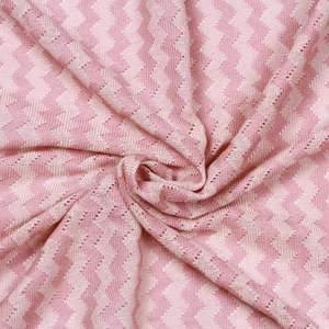 P C Jain Textile Private Limited Printed Blush <b>Pink</b> Ivory Zigzag Crochet Breathable Lightweight <b>Fabric</b> for Dresses Tops Women - Product Image 2