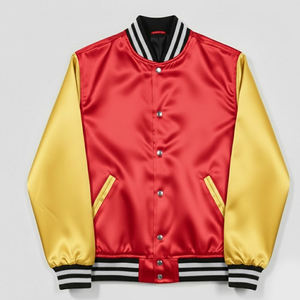 Veste de baseball en satin pour homme, design personnalisé, nouveau design, streetwear, veste de baseball pour homme en vente en ligne - Product Image 1