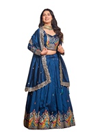Lehenga Choli indien traditionnel de créateur, entièrement cousu, dernière collection, pour mariages et fêtes, en organza d'hiver, coupe ajustée, broderie riche