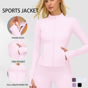 ชุดออกกำลังกายผู้หญิง เสื้อโยคะสีพื้นไร้ตะเข็บ แขนยาว เสื้อครอปออกกำลังกาย แห้งเร็ว ระบายอากาศ ชุดโยคะ - Product Image 1