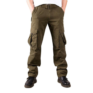 Men's Casual Straight Mid Waist <b>Cargo</b> <b>Pants</b> Multi Pockets Sports Long Work Trousers 100% Cotton <b>Waterproof</b> - Product Image 5