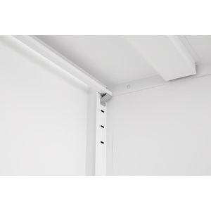 Scarpiera a doppia anta con griglia e tre scomparti regolabili, contenitore flessibile sospeso per scarpe, scomparto cavo per cambio scarpe - Product Image 5